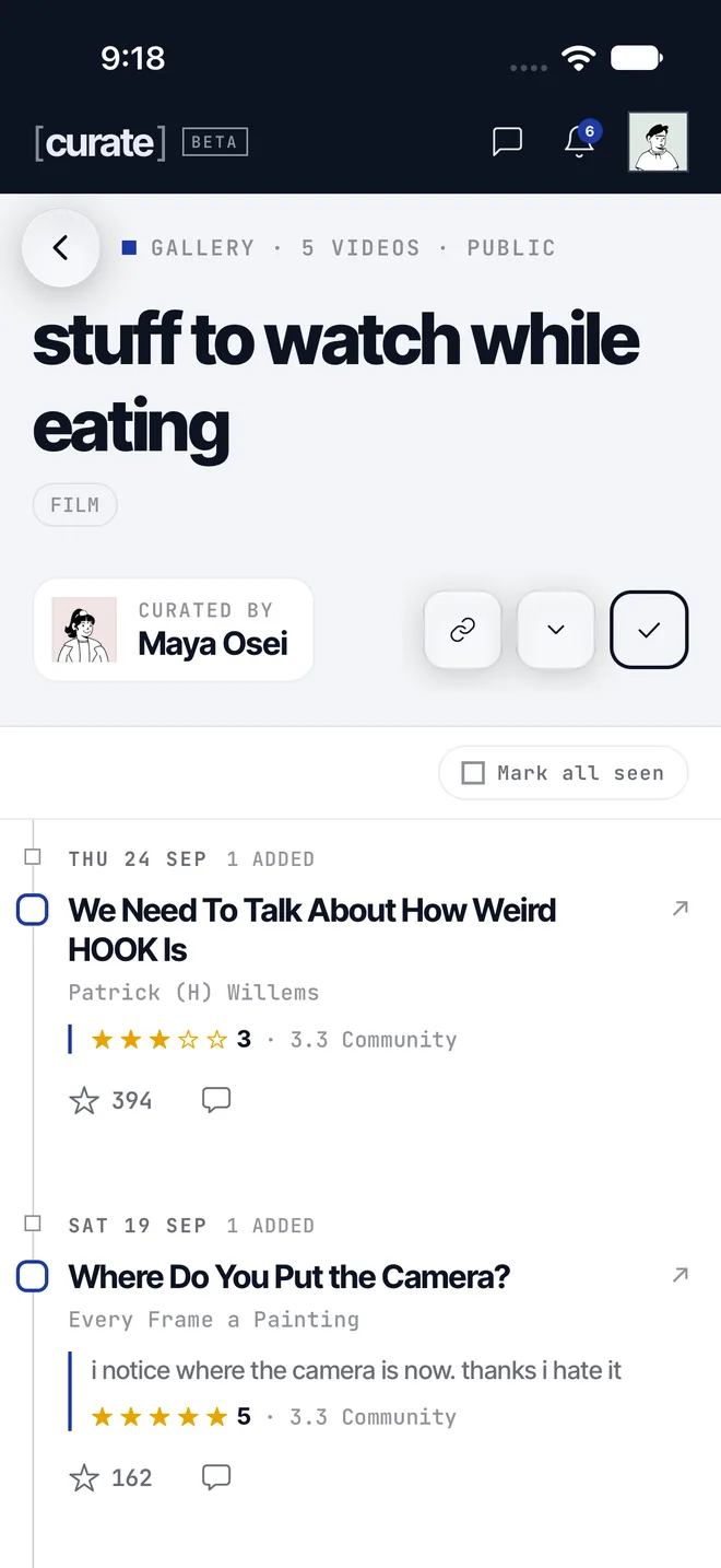 A Curate gallery: stuff to watch while eating, curated by Maya Osei